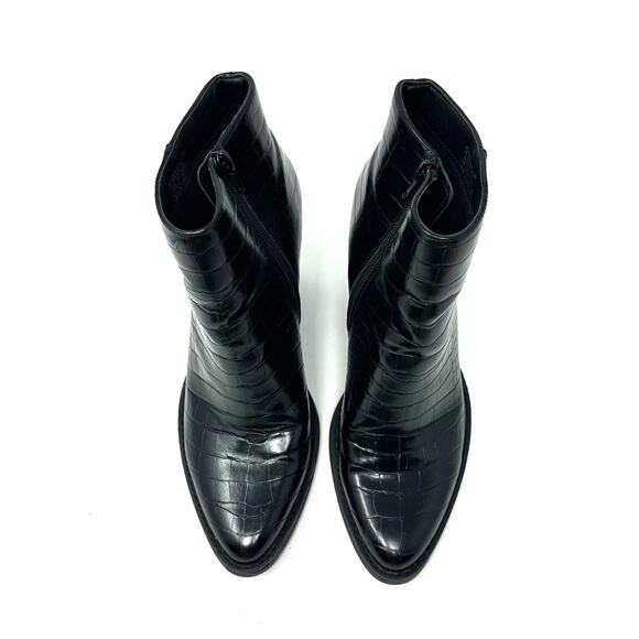 Madden Girl Size 9 Short Boot Black Side Zip Bootie Heeled Synthetic Leather - Picture 2 of 8